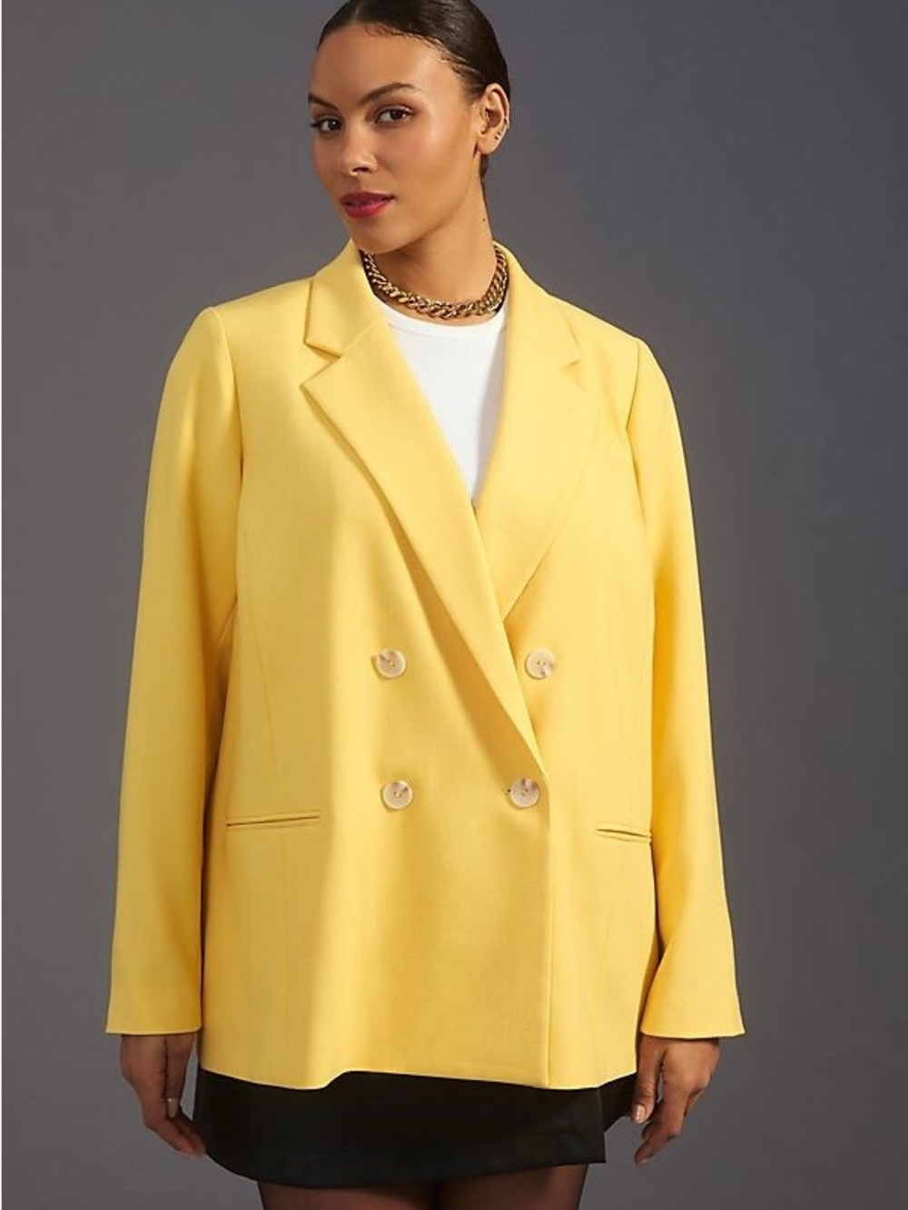 Anthropologie Maeve | Double-Breasted Blazer‎ (Yellow)